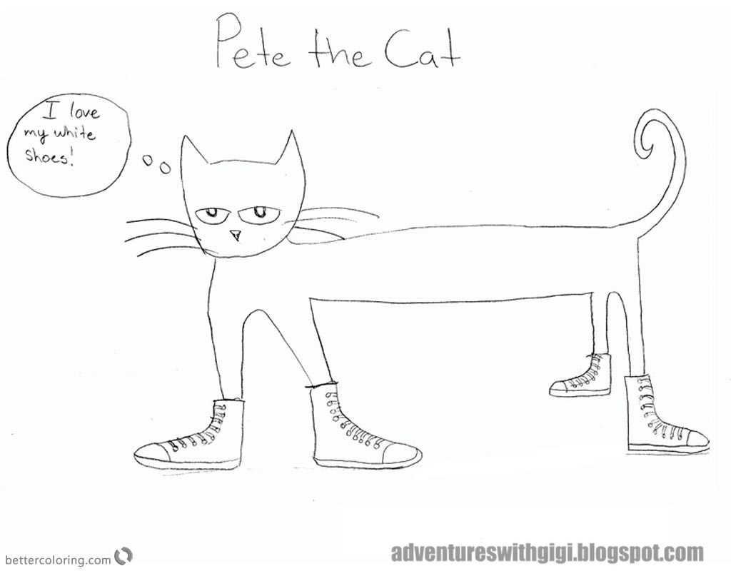 Download Pete the Cat Coloring Pages White Shoes Fan Art - Free ...