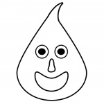 Raindrop Coloring Pages Cute Cartoon Face