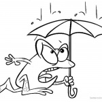 Raindrop Coloring Pages Frog in the Rain