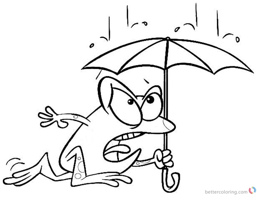 Hudtopics: Frog In The Rain Coloring Pages