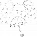 Raindrop Coloring Pages Rainy Water Drops