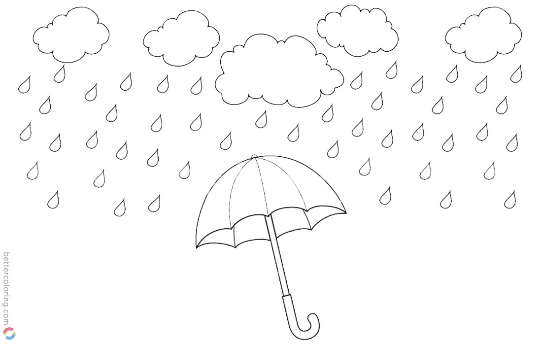 Raindrop Coloring Pages Rainy Water Drops - Free Printable ...