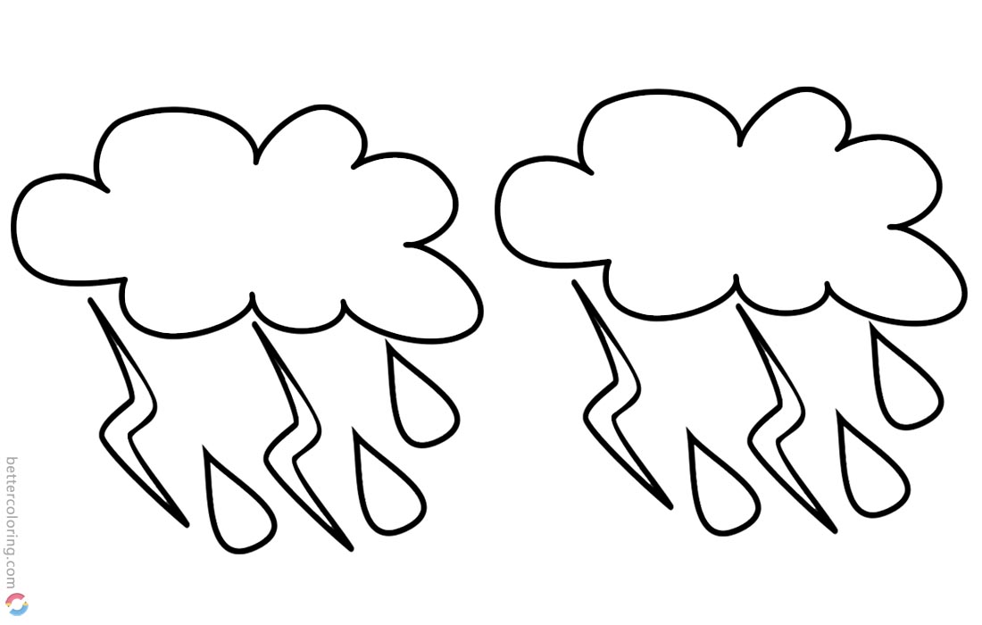Raindrop Coloring Pages Strom is Coming printable for free