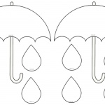 Raindrop Coloring Pages Umbrella Template for Preschool