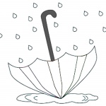 Raindrop Coloring Pages Umbrella in the Rain