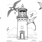 Realistic Lighthouse Coloring Pages