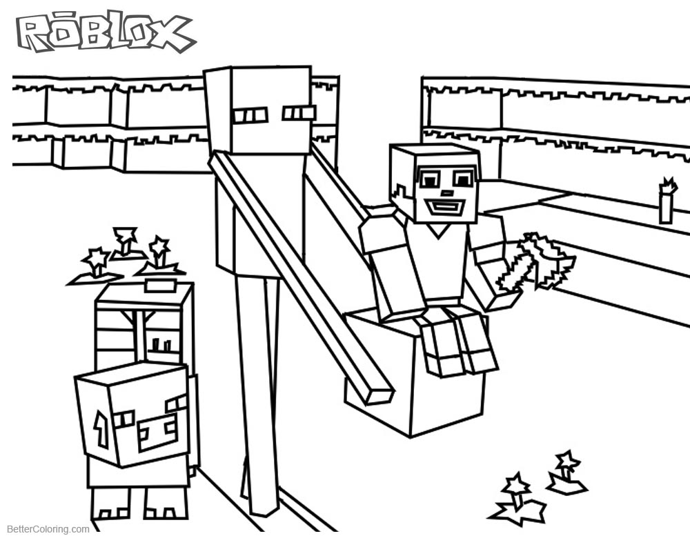 Download Roblox Coloring Pages Buildings Line Drawing Free - Free ...