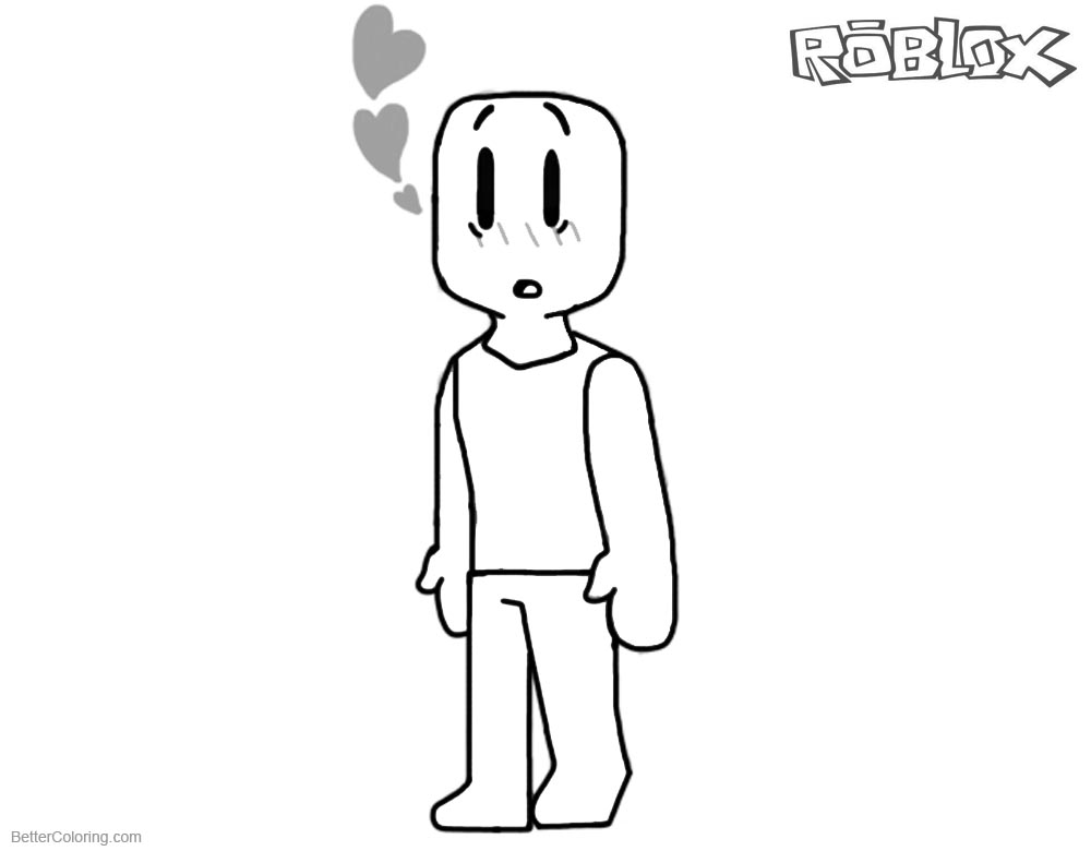 Roblox Coloring Pages Noob In Love printable for free