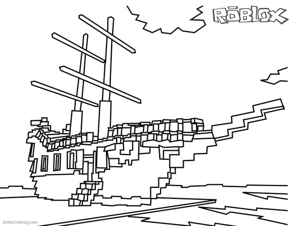 Roblox Coloring Pages Ship - Free Printable Coloring Pages