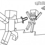 Roblox Coloring Pages Steve and Skeleton