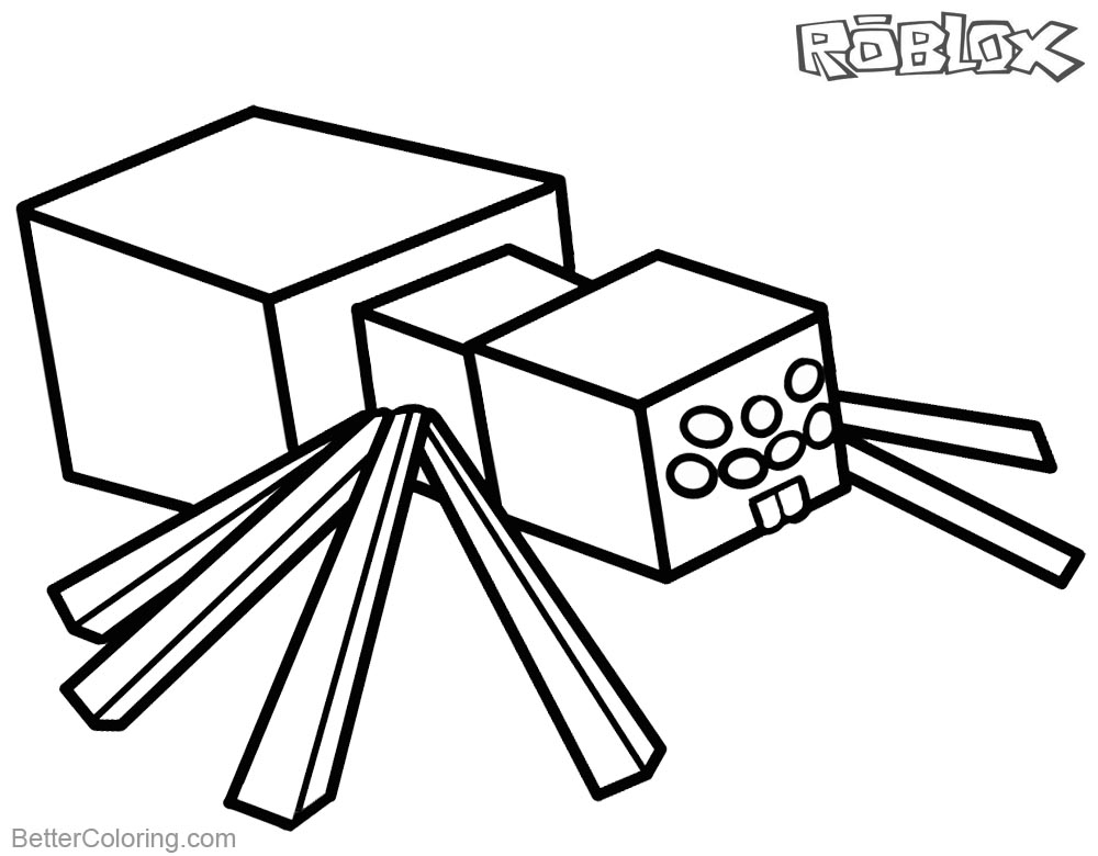 Download Roblox Minecraft Coloring Pages Spider - Free Printable ...