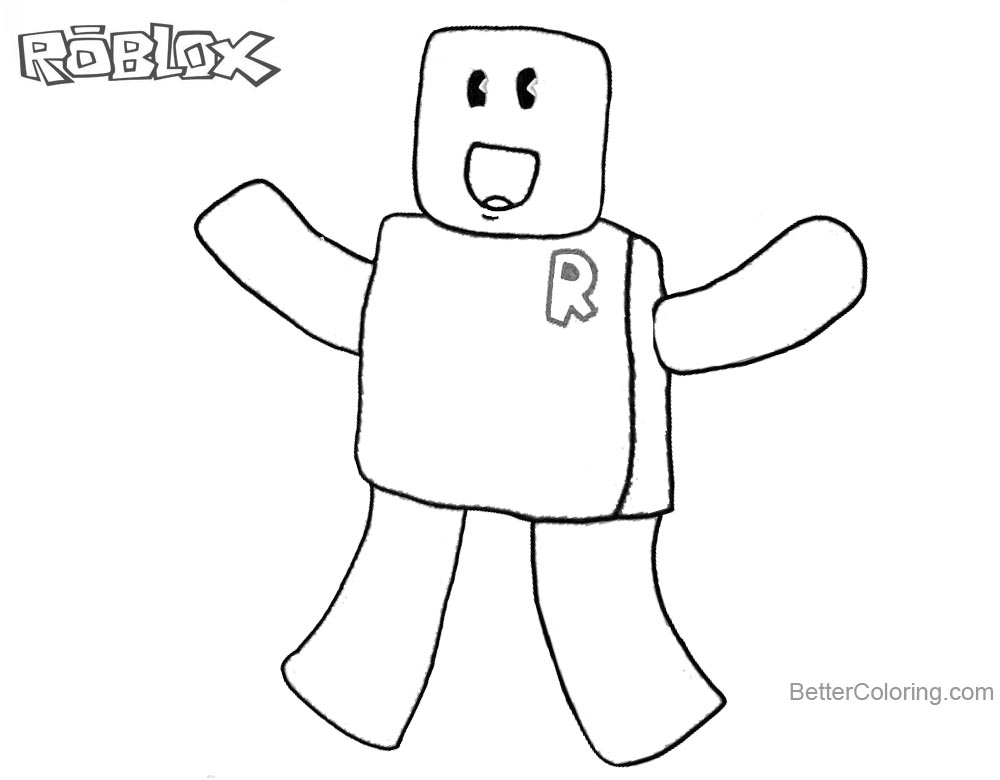 Roblox Noob Coloring Pages Happy Noob - Free Printable 