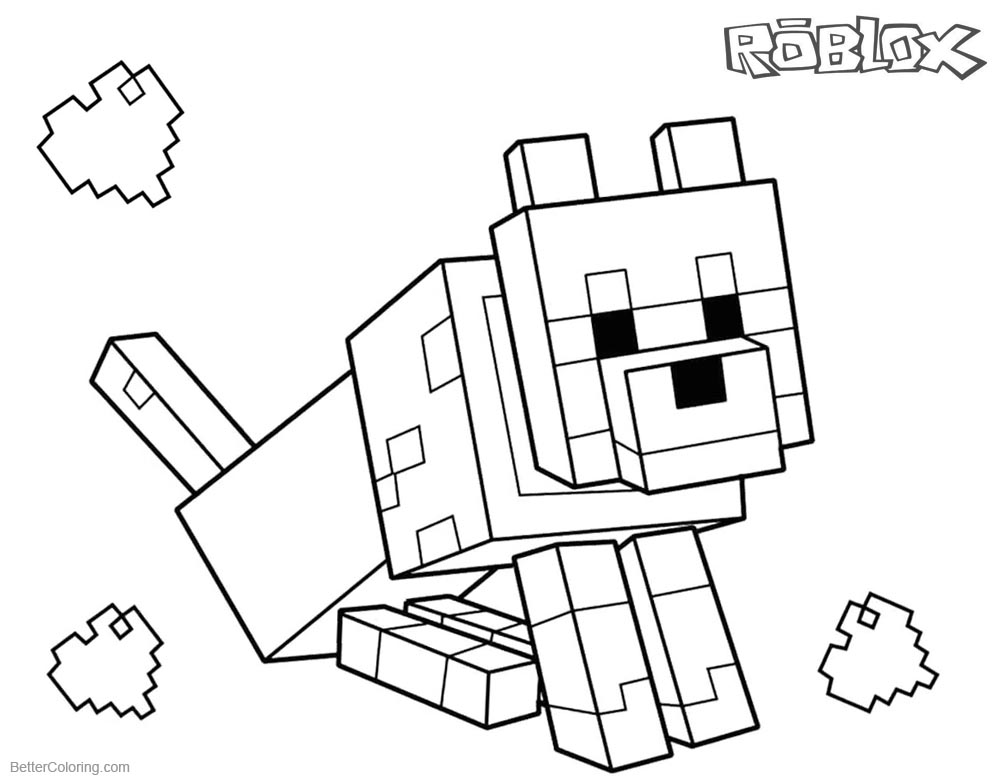 Download Roblox coloring pages Minecraft Dog - Free Printable ...