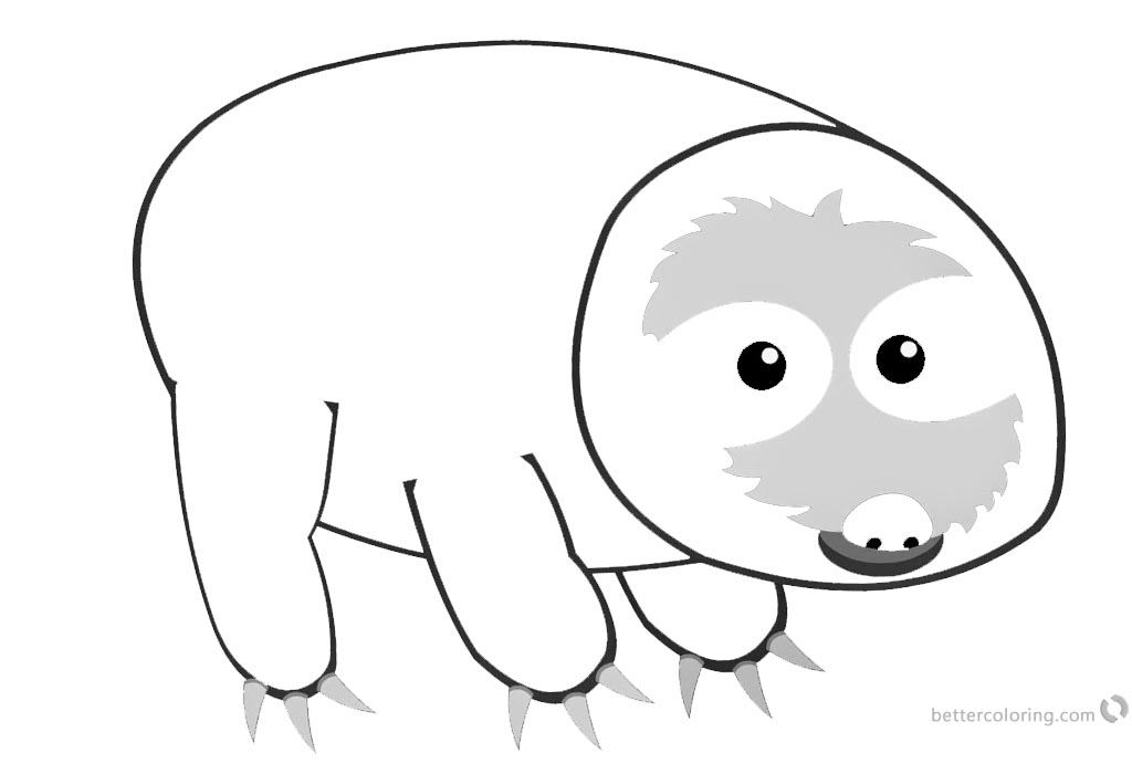 Sloth Coloring Pages Cartoon Three Toed Sloth printable for free