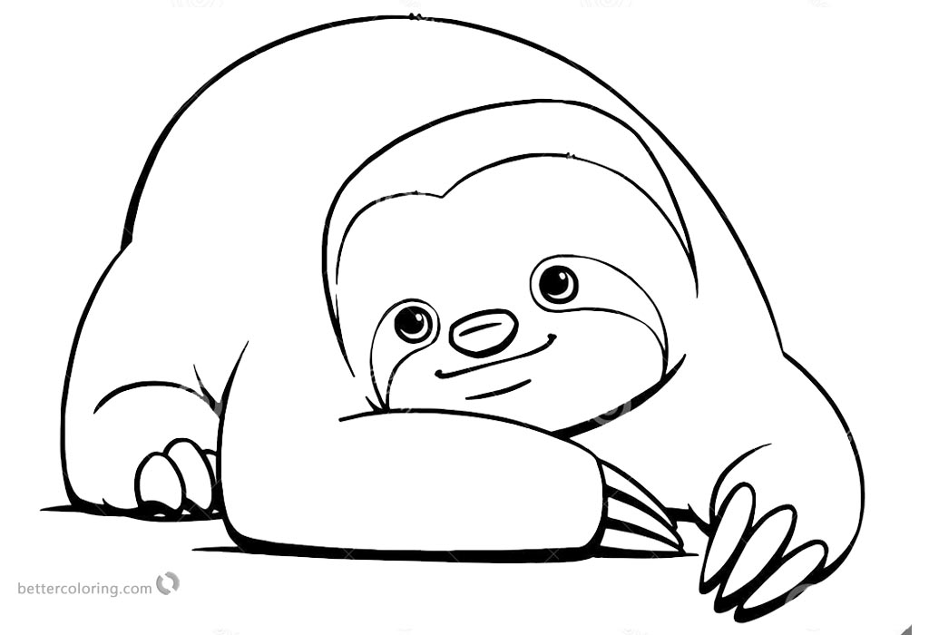 Sloth Coloring Pages Cute Sloth Have A Rest Free Printable Coloring Pages