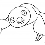 Sloth Coloring Pages Two Toed Sloth Simple Line