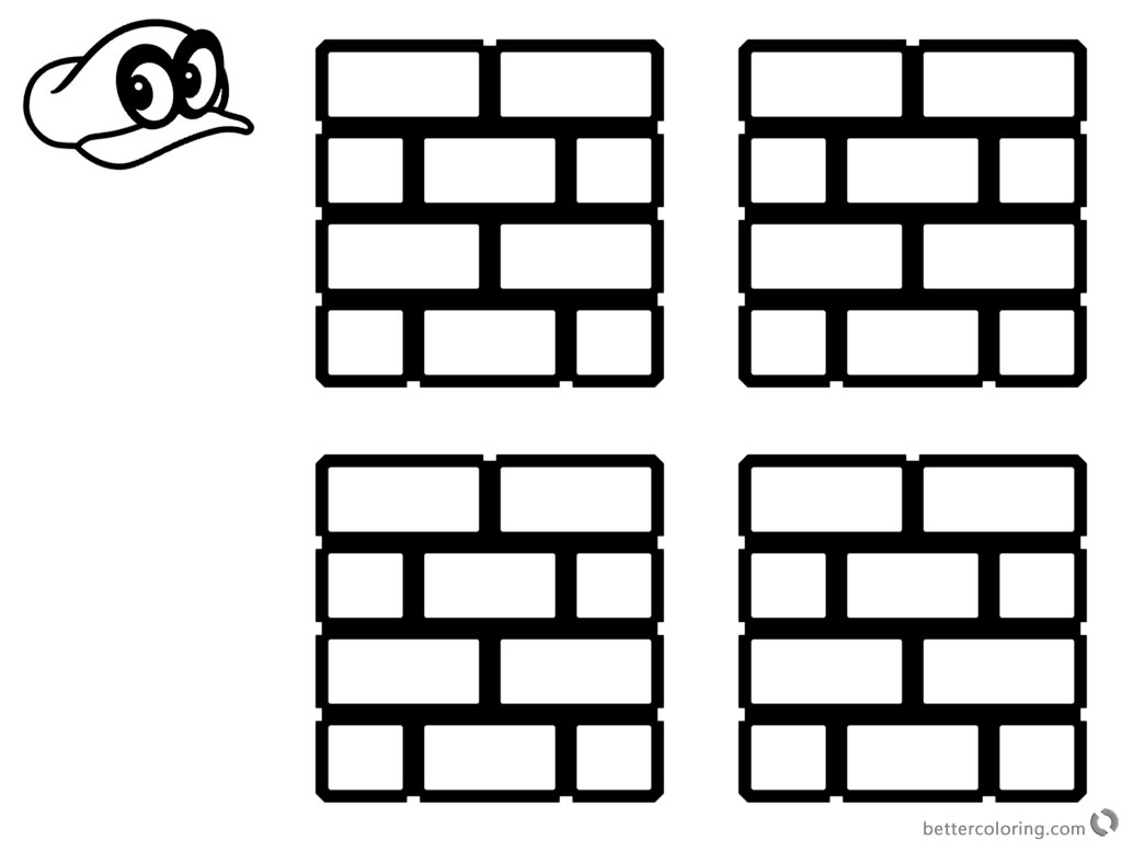 Super Mario Odyssey Coloring Pages Brick Block Free Printable