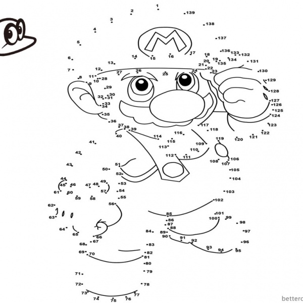 Super Mario Odyssey Coloring Pages Hat - Free Printable Coloring Pages