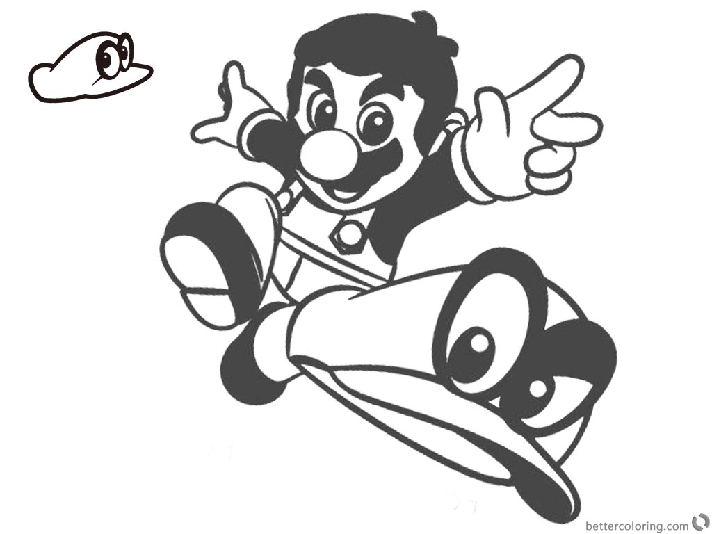 Super Mario Odyssey Coloring Pages Fighting printable for free