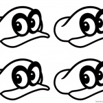 Super Mario Odyssey Coloring Pages Four Hats
