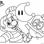 Super Mario Odyssey Coloring Pages Funy Line Drawing