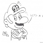 Super Mario Odyssey Coloring Pages Lineart by MrNintMan
