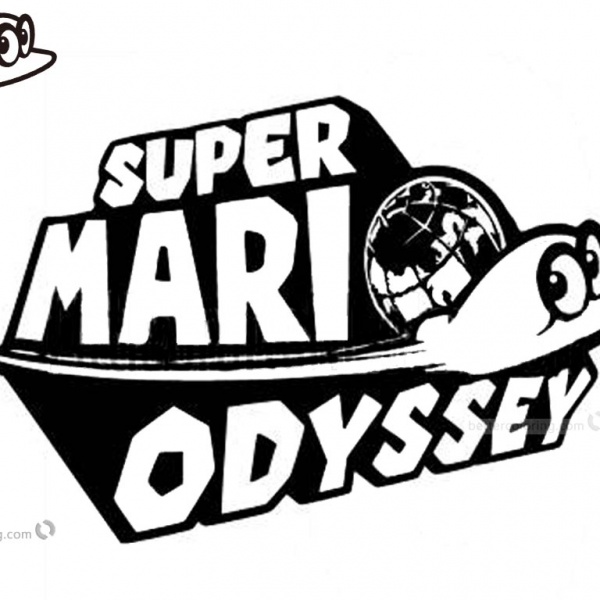 Super Mario Odyssey Coloring Pages Cute Cappy Free Printable Coloring 