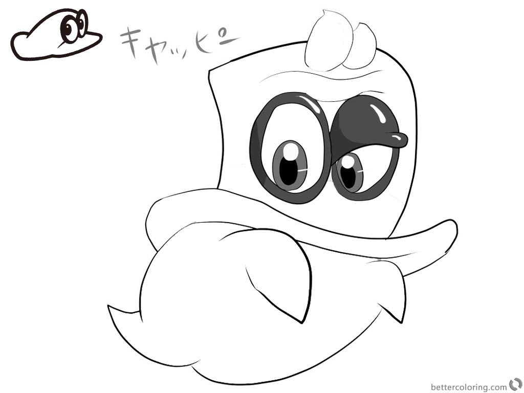 Super Mario Odyssey Coloring Pages New Character Ghost Hat printable for free