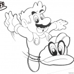 Super Mario Odyssey Coloring Pages Retro style