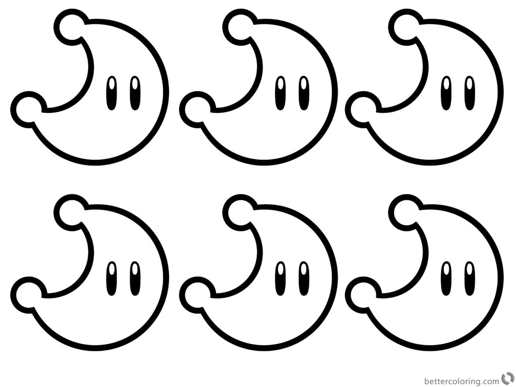 Super Mario Odyssey Coloring Pages Six Power Moons printable for free