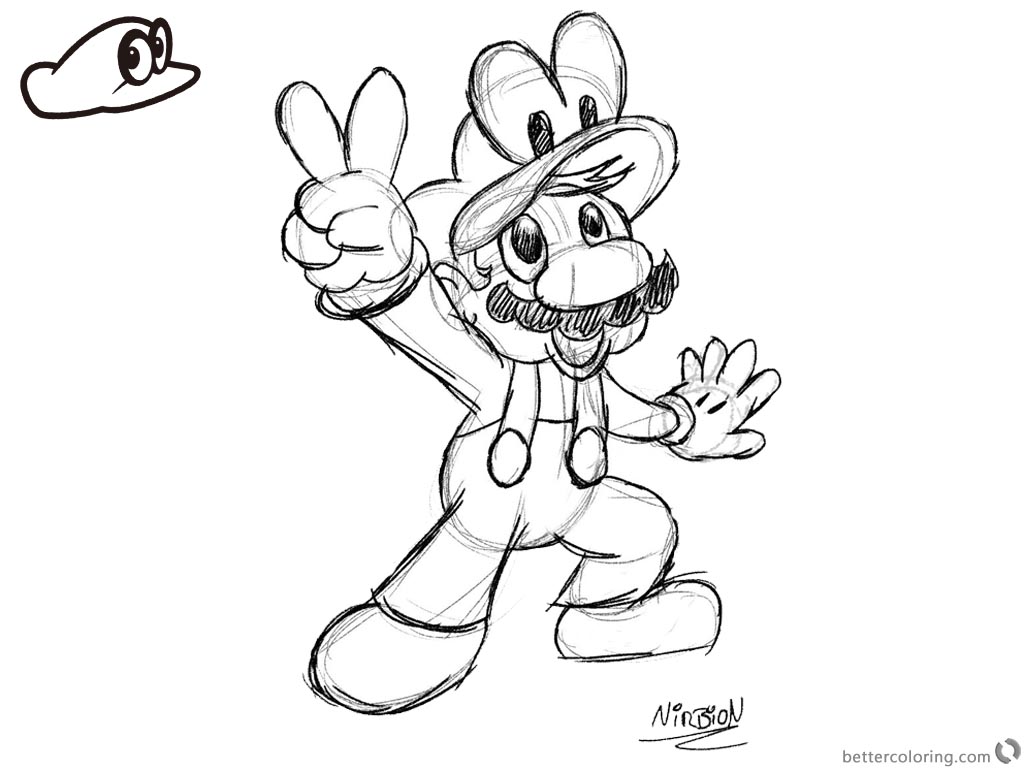 Mario Odyssey Coloring Pages Super Printable Getcolorings Color Print ...