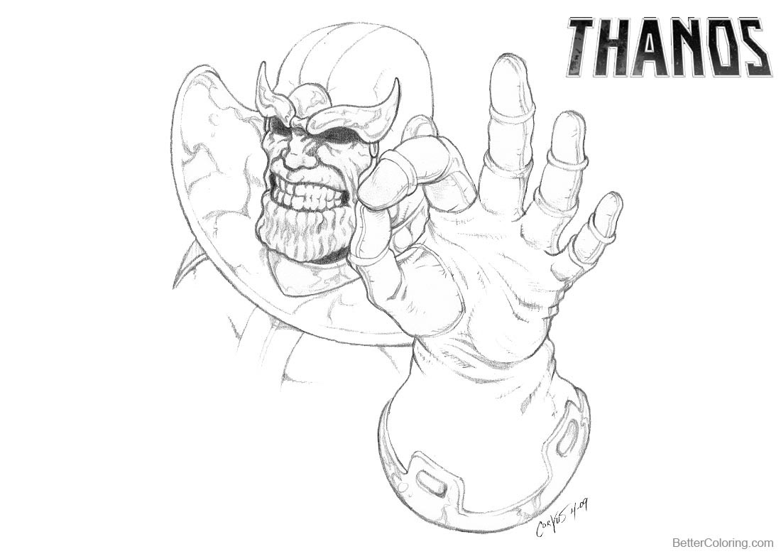 Thanos Coloring Pages Approves by corvus1970 printable for free