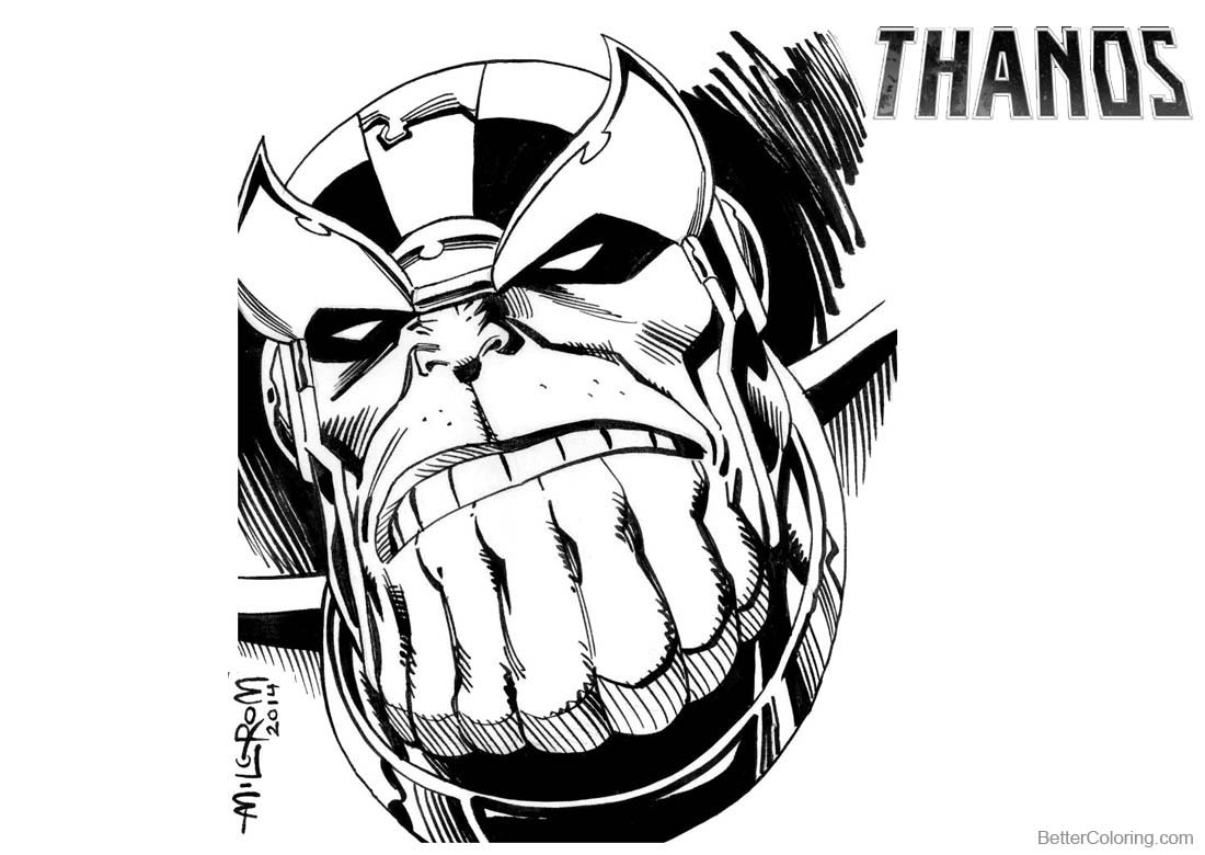 Thanos Coloring Pages by Al Milgrom printable for free