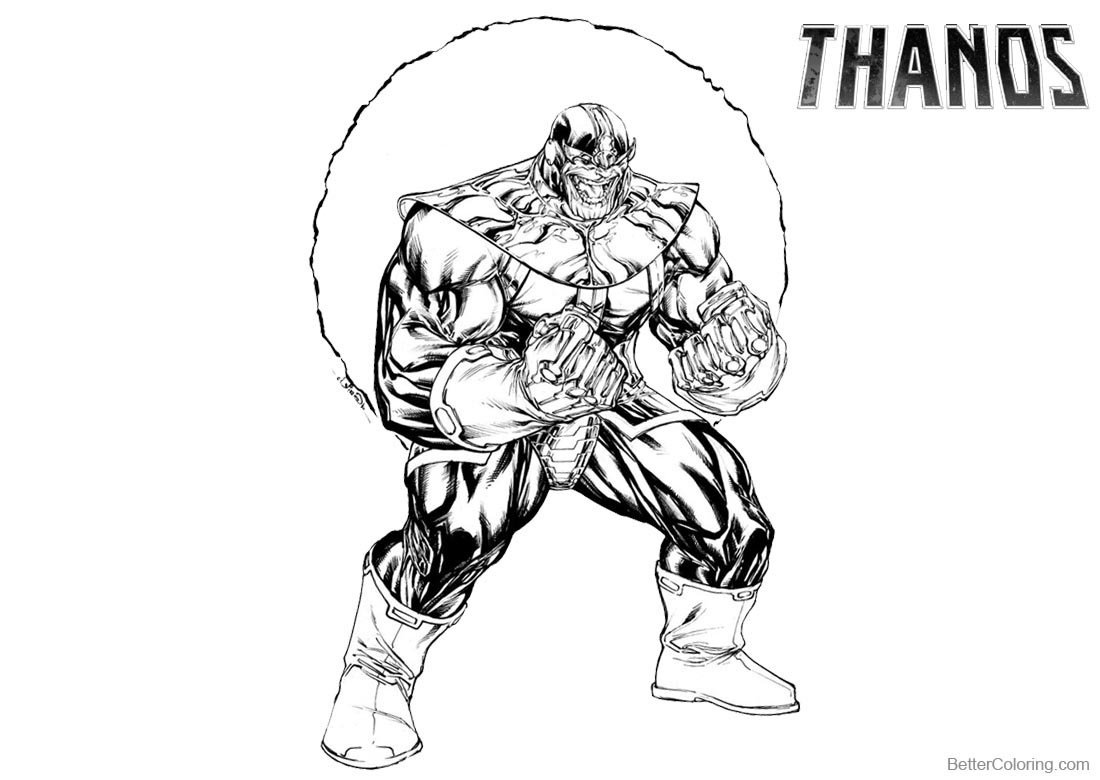 Thanos Coloring Pages by SpiderGuile printable for free