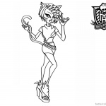 Toralei Stripe from Monster High Coloring Pages Line Drawing Clipart