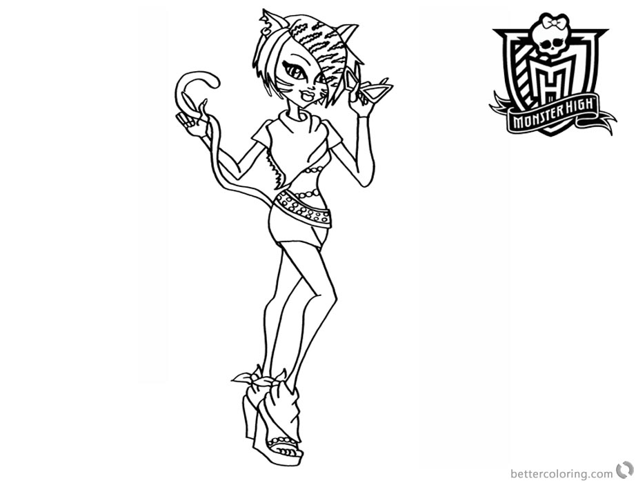Toralei Stripe from Monster High Coloring Pages Line Drawing Clipart printable for free