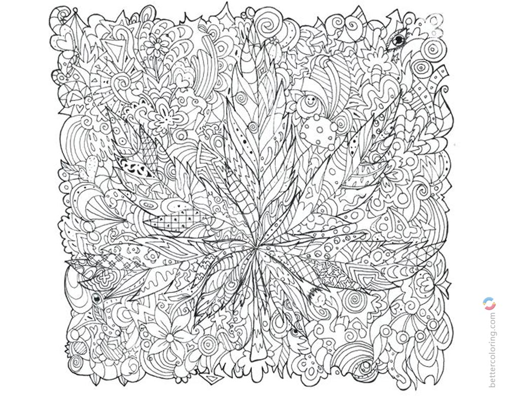 Weed Coloring Pages Adults Tattoos - Free Printable Coloring Pages