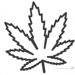 Weed Coloring Pages Marijuana Leaf Linear Drawing