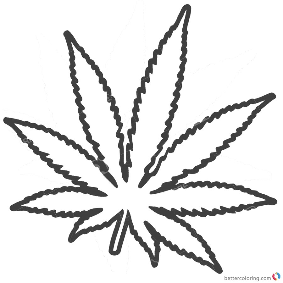 Weed Coloring Pages Marijuana Leaf Outline  Free 