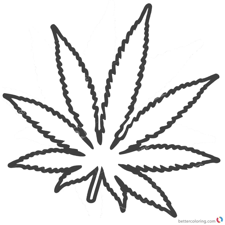 Marijuana Coloring Pages Coloring Home Weed Coloring Pages Hand 