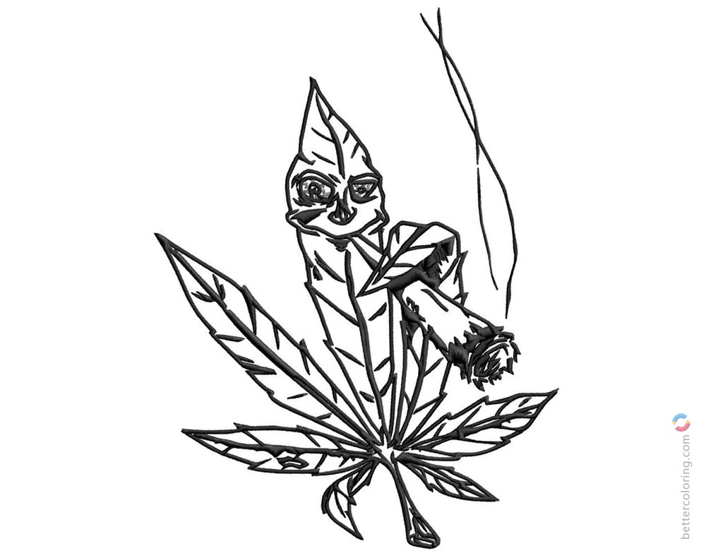 Weed Coloring Pages Marijuana Pot Leaf printable for free