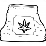 Weed Coloring Pages Stock Bag