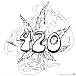 Weed Coloring Pages Tattoo 420 coloring sheets