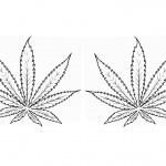 Weed Coloring Pages Two Marijuana Leaves