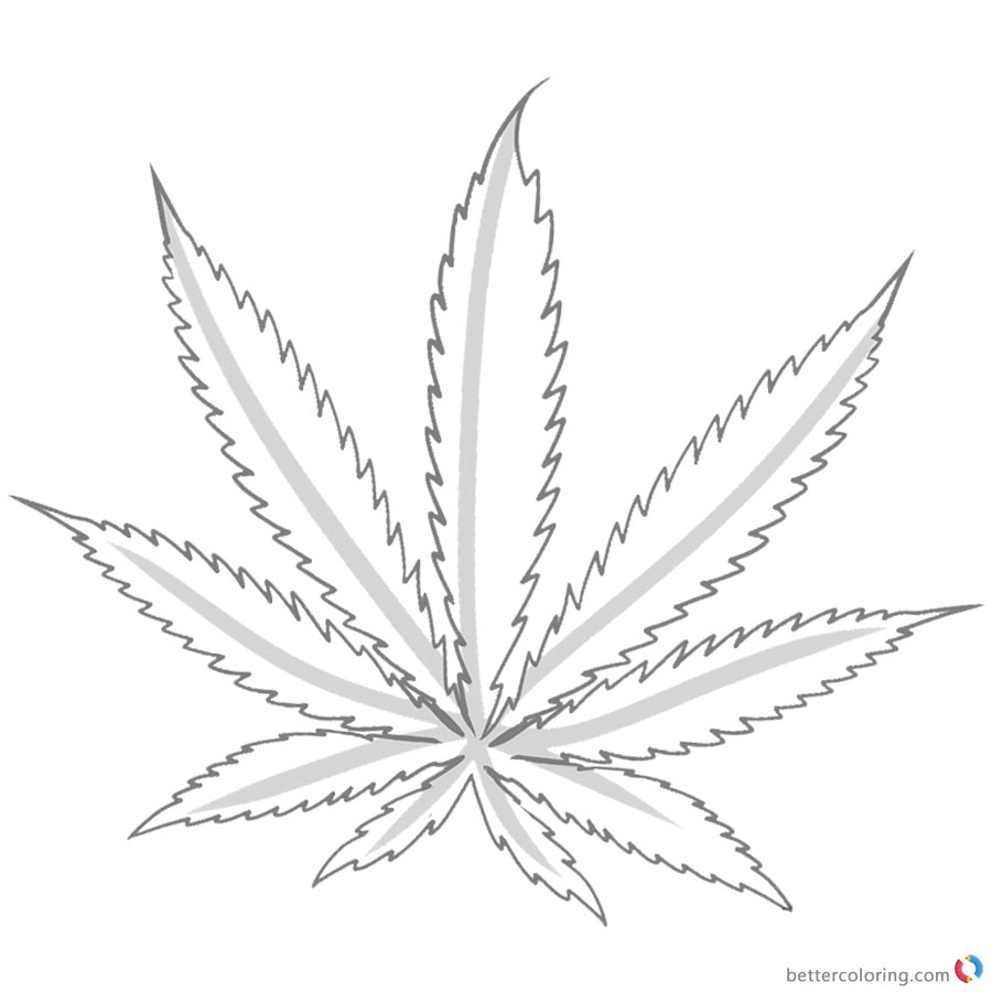 Weed Coloring Pages Weed Leaf Clip Art - Free Printable Coloring Pages