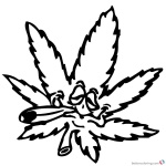 Weed Coloring Pages Weed Leaf Pencil Drawings