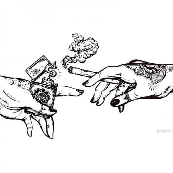 Easy Coloring Pages Trippy Weed Drawings Coloring Pages