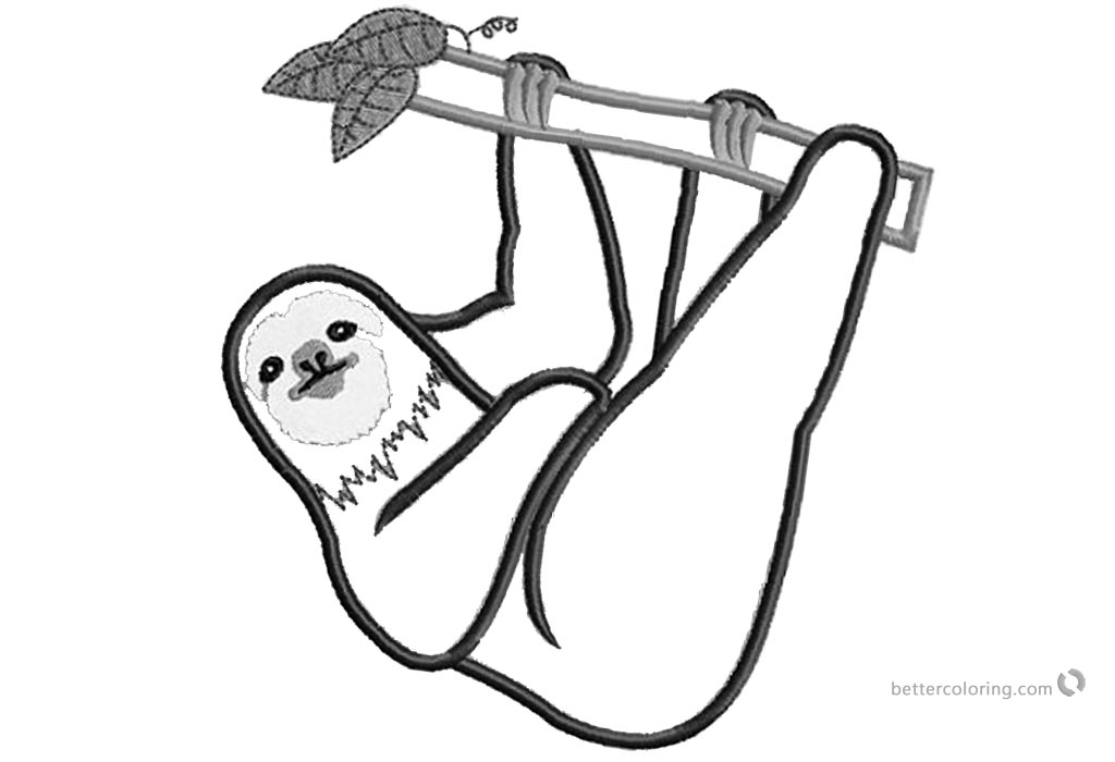 Woven Sloth Coloring Pages printable for free