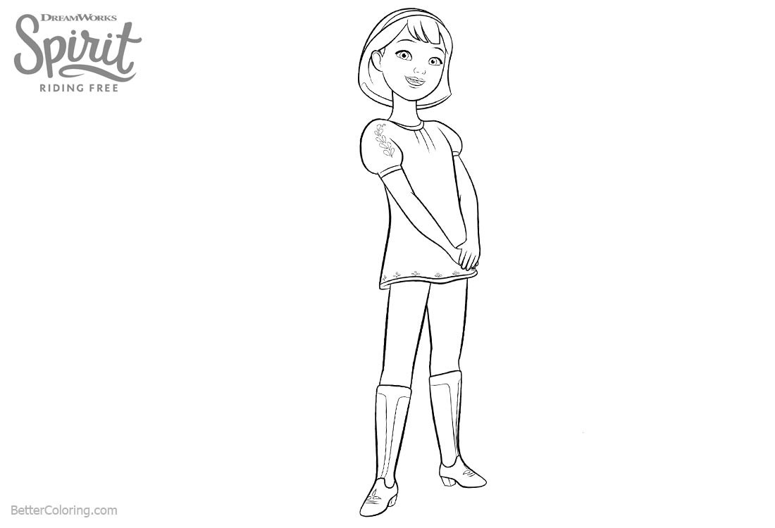 Abigail from Spirit Riding Free Coloring Pages printable for free