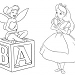 Alice in Wonderland Coloring Pages with Fairy